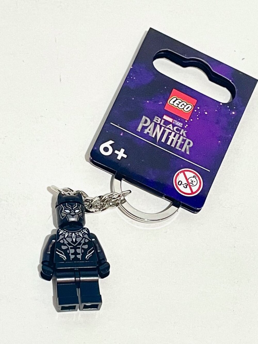 LEGO 854189 MARVEL Black Panther Minifigure Key Chain NWT in Hand